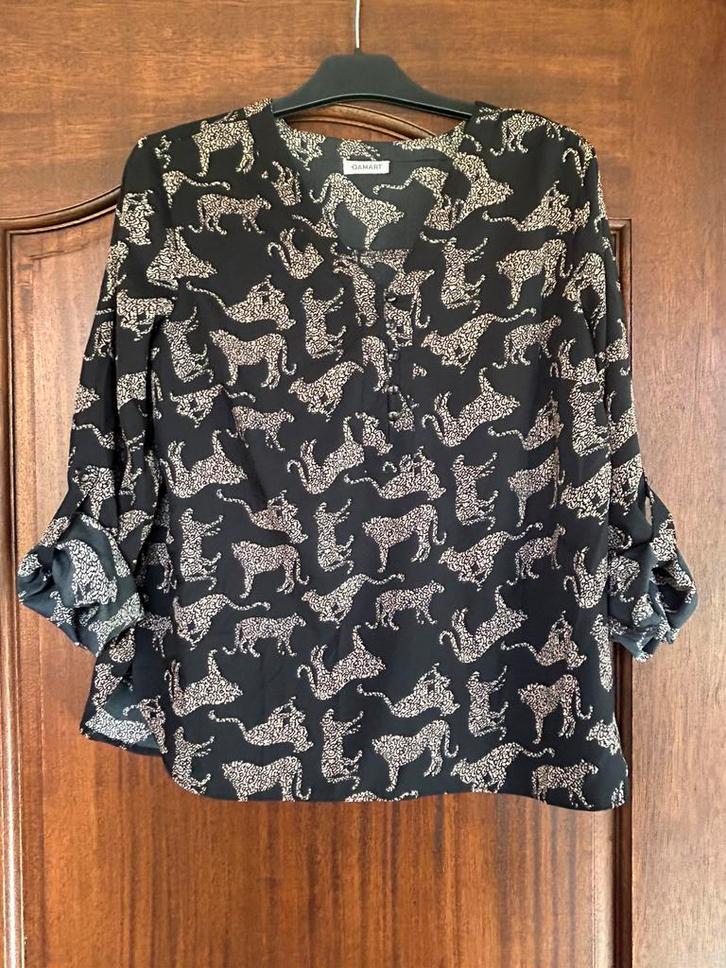 Blouse van Damart, maat 42, Kleding | Dames, Blouses en Tunieken, Gedragen, Maat 42/44 (L), Zwart, Ophalen of Verzenden