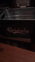 5 blikken  bakken van  Carlsberg bier afmetingen 30 cm lengt, Verzamelen, Biermerken, Zo goed als nieuw, Ophalen