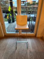 Tabourets design Hülsta bois blanc & métal brossé (lot de 2), Huis en Inrichting, Stoelen, Ophalen, Twee, Wit, Zo goed als nieuw
