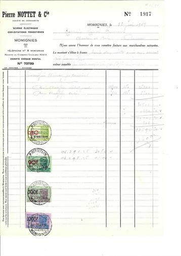 Ancienne facture 1949, Enlèvement ou Envoi, Utilisé