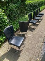 Ensemble van 6 vintage design stoelen, Huis en Inrichting, Ophalen, Gebruikt, Zwart, Metaal