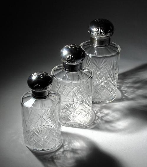 Val Saint Lambert - 3 Flacons à parfum - VSL Val St Lambert, Antiek en Kunst, Antiek | Glaswerk en Kristal, Ophalen of Verzenden