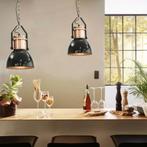Nieuwe plafondlampen 2 st rond E27 zwart/chroom, Modern / Retro, Nieuw, Ophalen of Verzenden, Metaal
