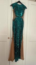 Zijkant transparant maxi feestjurk maat 38/Medium, Ophalen, Zo goed als nieuw, Maat 38/40 (M)