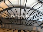 Bed, Tweepersoons, 200 cm, Metaal, Grijs