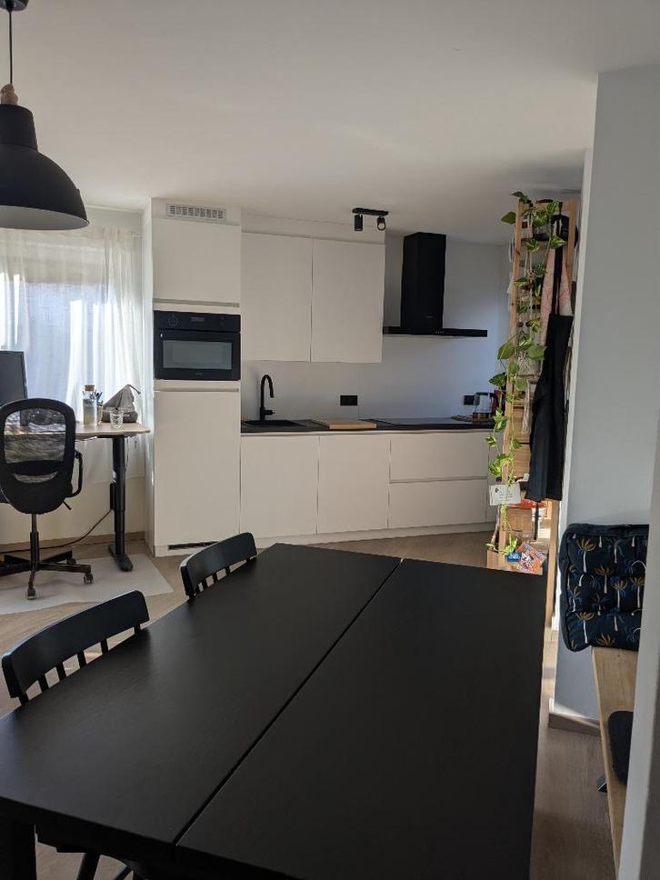 Zwarte Nordviken uitschuifbare eettafel 152/223x95 cm, Huis en Inrichting, Tafels | Eettafels, Zo goed als nieuw, 50 tot 100 cm