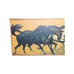 Lithographie cadre vintage représentant des chevaux, Antiquités & Art, Art | Objets design, Enlèvement