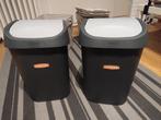 2 Poubelle Curver Mistral Swing 25L PVC gris, Ophalen, Zo goed als nieuw
