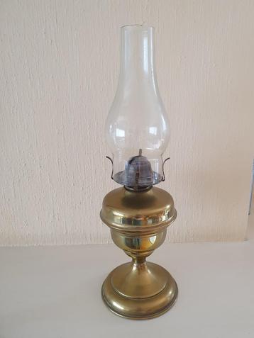 Lampe à huile ancienne en laiton vintage, Enlèvement