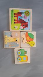 houten inlegpuzzels, Kinderen en Baby's, Speelgoed | Kinderpuzzels, Minder dan 10 stukjes, 6 maanden tot 2 jaar, Zo goed als nieuw