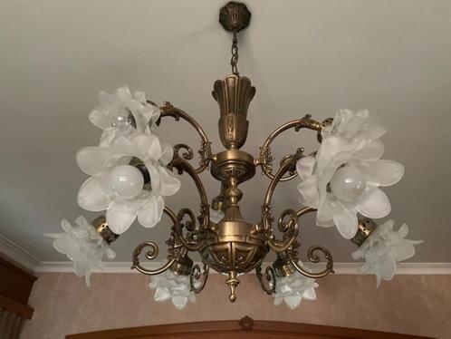 Luchters, Huis en Inrichting, Lampen | Kroonluchters, Zo goed als nieuw, Glas, Metaal, Ophalen