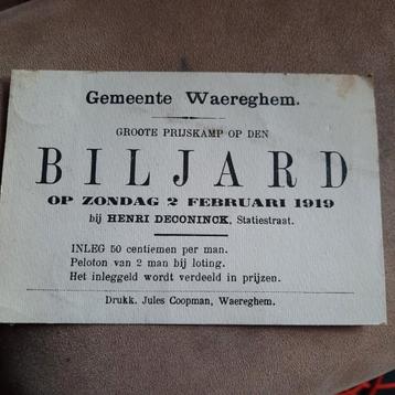 Waregem ( oud kaartje van " Waereghem" uit 1919 !  beschikbaar voor biedingen
