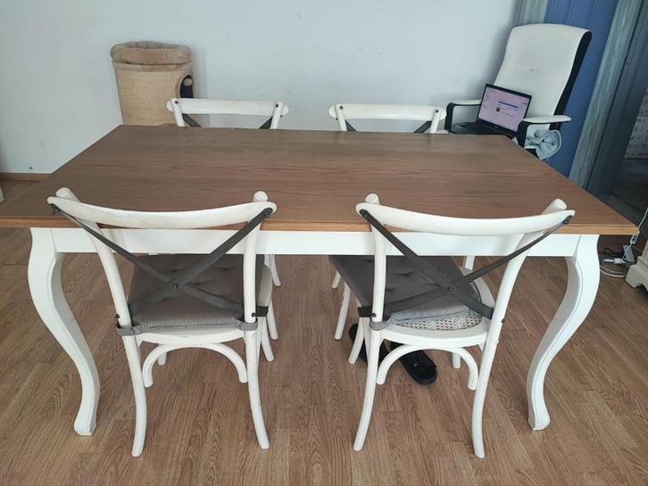 tafel+4 eetkamerstoelen, Huis en Inrichting, Complete eetkamers, Gebruikt, 4 tot 6 stoelen, Ophalen