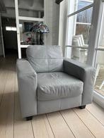 Grijze 1-persoons zetel in kunstleder, Huis en Inrichting, Minder dan 150 cm, Modern, Rechte bank, Leer