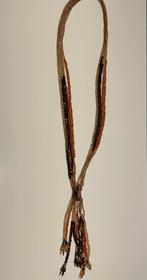 Goudkleurige ketting met knoop en bronzen kralen, Handtassen en Accessoires, Kettingen, Ophalen of Verzenden, Nieuw, Goud, Kunststof