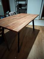 Eiken eettafel 160x90cm met zwart gelakte poten, Huis en Inrichting, Tafels | Eettafels, Ophalen, Zo goed als nieuw