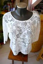 wit zacht deels transpart shirt blouse, Vero Moda, Wit, Maat 42/44 (L), Nieuw