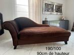 Divan de style marron en velours comme neuf 190/100 cm, Maison & Meubles, Enlèvement, Comme neuf