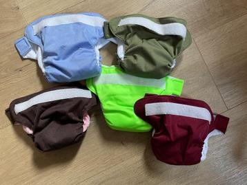 5 wasbare luiers (AIO) newborn, Enlèvement, Comme neuf