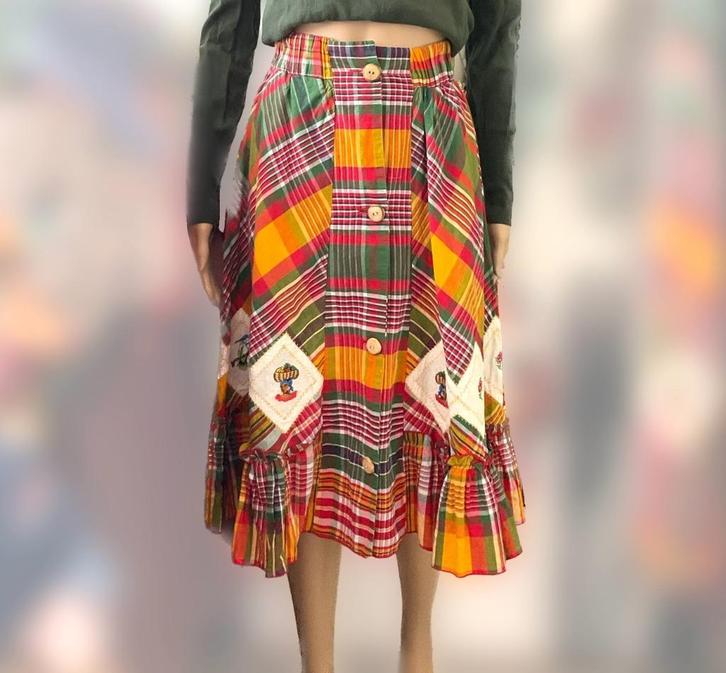 Beautiful vintage skirt (size 36-38), Kleding | Dames, Rokken, Zo goed als nieuw, Maat 36 (S), Geel, Onder de knie, Ophalen of Verzenden