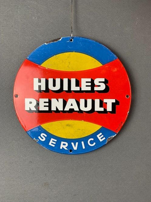 Renault emaille reclamebord 25 cm doorsnede, Collections, Marques & Objets publicitaires, Utilisé, Panneau publicitaire, Enlèvement