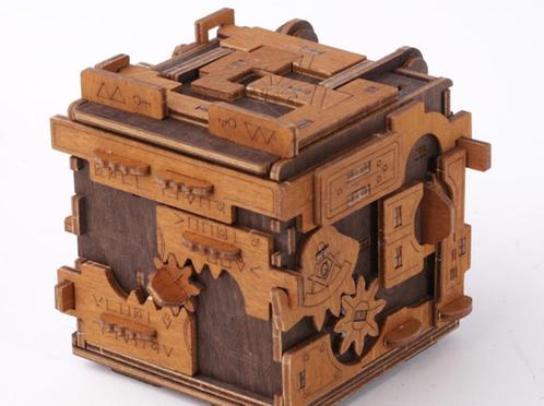 3D Houten Puzzel Escape Room Puzzle Box - DIY Wood Build, Hobby en Vrije tijd, Modelbouw | Overige, Nieuw, Verzenden