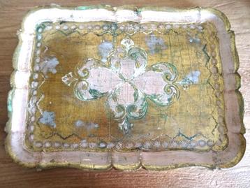 Vintage Florentijns dienblad, prachtige kleuren. 42 x 31 cm beschikbaar voor biedingen