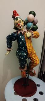 Vintage Groot clouwn op wieltje en met ballonnen, Enlèvement ou Envoi, Comme neuf