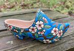 Vintage Longwy keramieken klomp handbeschilderd, bloemmotief, Antiek en Kunst, Ophalen of Verzenden