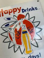 Ancien panneau publicitaire Happy Drinks 1961, Collections, Utilisé, Enlèvement ou Envoi, Panneau publicitaire