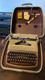 Oude typemachine Rheinmetall met koffer en sleutel., Antiek en Kunst, Antiek | Kantoor en Zakelijk, Ophalen of Verzenden
