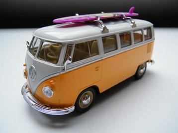 Volkswagen bus T1 Transsporter + Surfboard Welly modelauto 1 beschikbaar voor biedingen