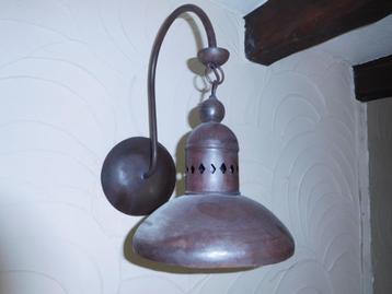 Lampe applique en métal vintage brun cuivré