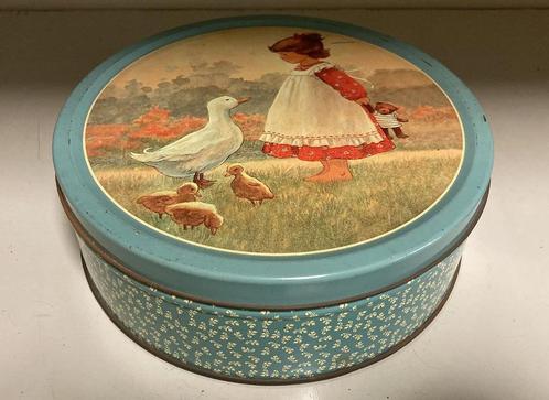 Vintage oude koekendoos - blik, Verzamelen, Blikken, Gebruikt, Koek(jes), Overige merken, Ophalen of Verzenden
