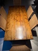 Belle table de salon avec six chaises en osier, Enlèvement, Comme neuf