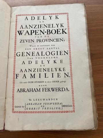 Ferwerda genealogie blazon Heraldiek  2 VOL. beschikbaar voor biedingen