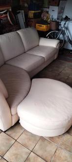 Lederen salon, Huis en Inrichting, Zetels | Zetels, Ophalen, Gebruikt, Hoekbank, Leer