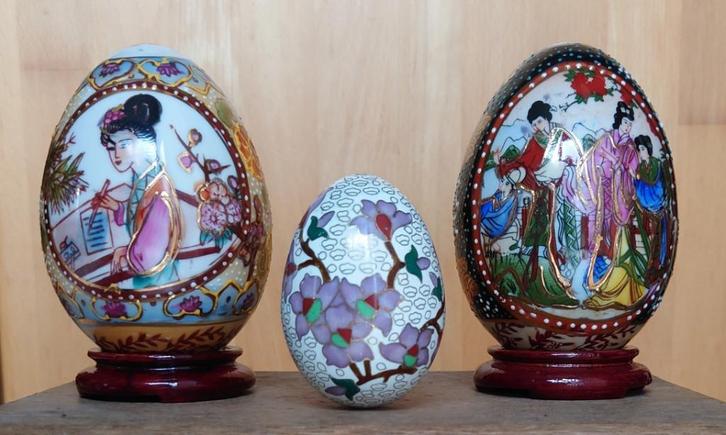 3 œufs chinois, Antiquités & Art, Antiquités | Céramique & Poterie, Enlèvement ou Envoi