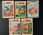 Tintin 5 weekbladen 2e jaargang met bijlagen, Meerdere stripboeken, Ophalen of Verzenden, Gelezen, Herge