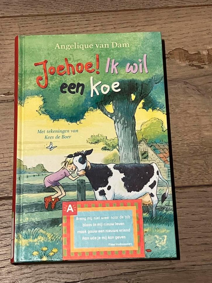 Angelique van Dam - Joehoe! Ik wil een koe, Boeken, Kinderboeken | Jeugd | onder 10 jaar, Gelezen, Fictie algemeen, Ophalen of Verzenden