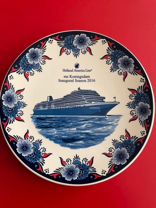 Handmade Plate MS Koningsdam (genummerd!), Verzamelen, Scheepvaart, Zo goed als nieuw, Ophalen