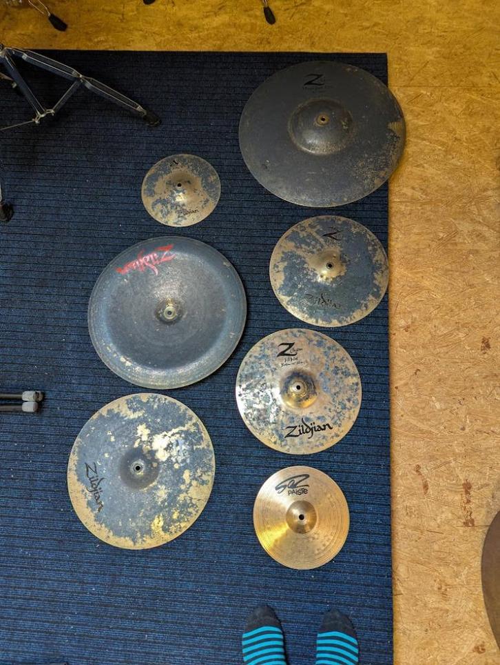 Vintage Zildjan z-custom + andere cymbalen, Muziek en Instrumenten, Drumstellen en Slagwerk, Gebruikt, Overige merken, Ophalen
