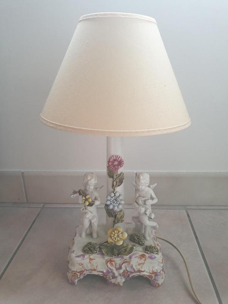 Tafellamp Bassano Engeltjes Bloemen, Antiek en Kunst, Antiek | Verlichting, Ophalen