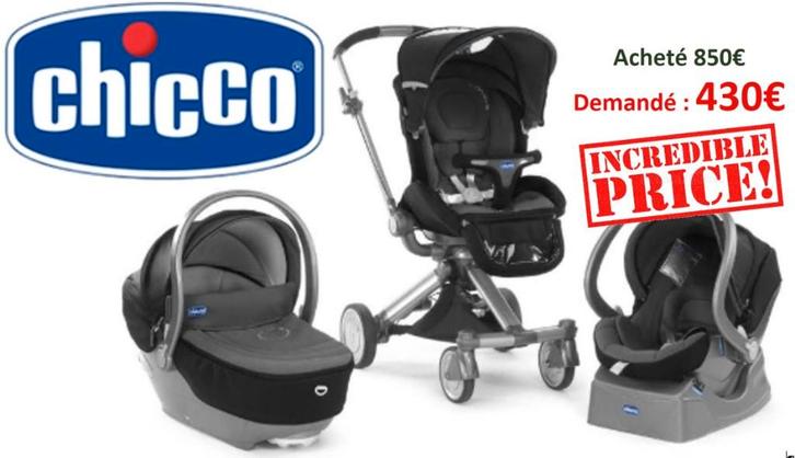 Chicco Trio i-Move, Kinderen en Baby's, Kinderwagens en Combinaties, Zo goed als nieuw, Kinderwagen, Overige merken, Duowagen