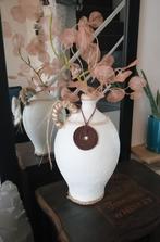 Pot/Vase blanc style Bohême chic Ht 34 cm  neuf, Autres matériaux, Enlèvement, Moins de 50 cm, Blanc