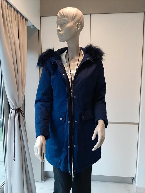 Parka jas United colors of  Benetton, Kleding | Dames, Jassen | Winter, Zo goed als nieuw, Maat 38/40 (M), Blauw, Ophalen of Verzenden