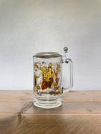 Vintage bierpul met tinnen deksel, Verzamelen, Ophalen of Verzenden, Zo goed als nieuw