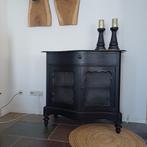Vintage matzwart kastje met webbing, Huis en Inrichting, Kasten | Overige, Ophalen