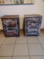 2 tables de chevet, Comme neuf, Moins de 45 cm, Enlèvement, 55 à 70 cm
