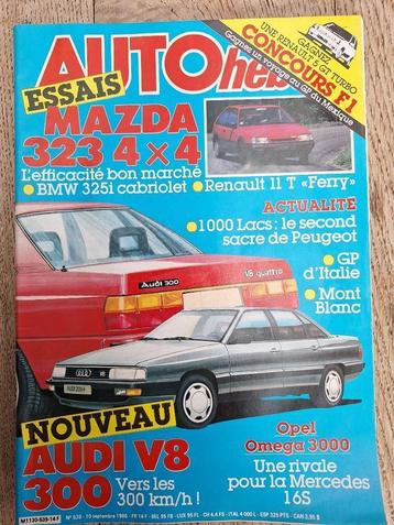 Auto Hebdo 1986 N539 Mazda 323 4x4 - BMW 325i - Audi V8 300, Enlèvement ou Envoi, Utilisé, Audi